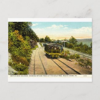 Switch Back Railroad, Mauch Chunk PA 1925 Vintage postcard