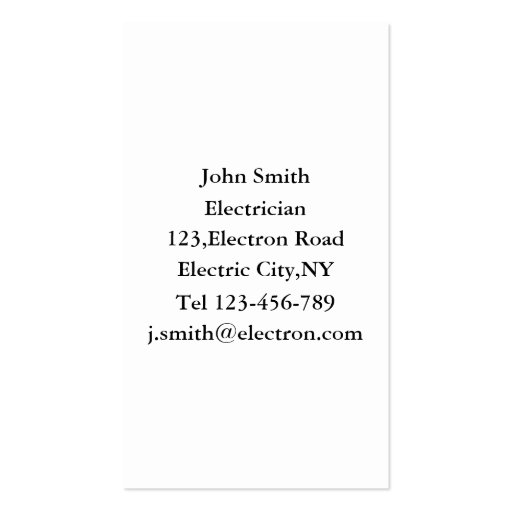 Switch Business Card Template (back side)