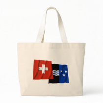 Switzerland & Aargau Waving Flags Canvas Bags