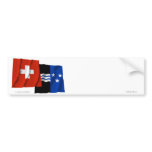 Switzerland & Aargau Waving Flags Bumper Sticker