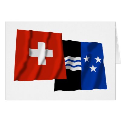 Switzerland & Aargau Waving Flags Greeting Card by Vexillophile