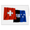 Switzerland & Aargau Waving Flags cards