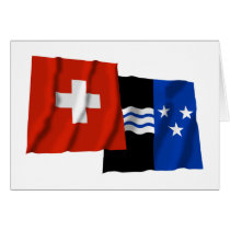 Switzerland & Aargau Waving Flags cards
