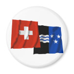 Switzerland & Aargau Waving Flags magnets