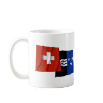 Switzerland & Aargau Waving Flags Coffee Mug