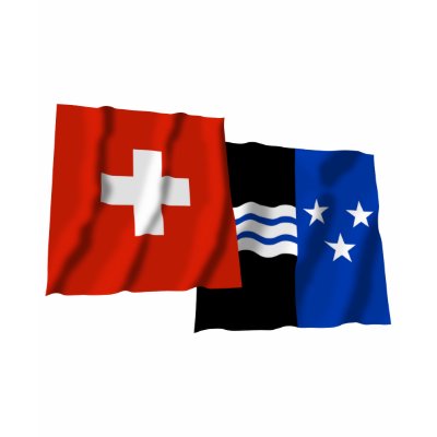 Switzerland & Aargau Waving Flags Tee Shirts by Vexillophile