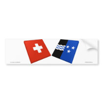 Switzerland and Aargau Flags Bumper Sticker