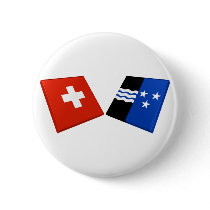 Switzerland and Aargau Flags Pinback Button