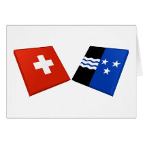 Switzerland and Aargau Flags Cards