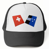 Switzerland and Aargau Flags Mesh Hats