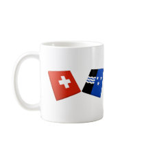 Switzerland and Aargau Flags Coffee Mugs