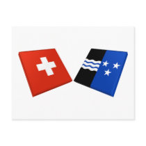 Switzerland and Aargau Flags Post Cards