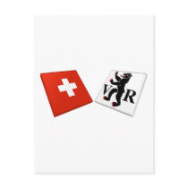 Switzerland and Appenzell-Ausserrhoden Flags Postcard