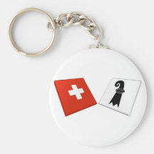 Switzerland and Basel-Stadt Flags Keychains