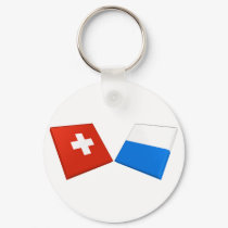 Switzerland and Lucerne Flags keychains