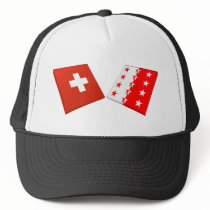 Switzerland and Valais Flags hats