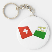 Switzerland and Vaud Flags Key Chains