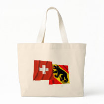 Switzerland & Bern Waving Flags Canvas Bag