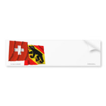 Switzerland & Bern Waving Flags Bumper Sticker
