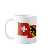 Switzerland & Bern Waving Flags Coffee Mug