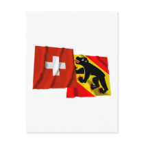 Switzerland & Bern Waving Flags Postcards