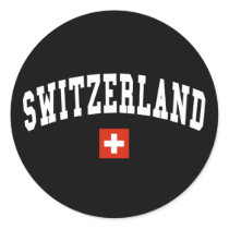 Switzerland College Style Round Sticker