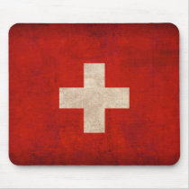 Switzerland Flag Distressed Mousepad
