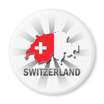 Switzerland Flag Map 2.0 Refrigerator Magnet