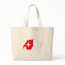 Switzerland flag map tote bag