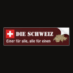 Switzerland Flag Map Text Bumper Sticker
