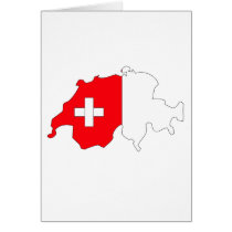 Switzerland flag map greeting cards