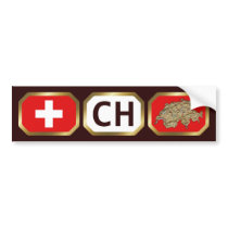 Switzerland Flag Map Code Bumper Sticker