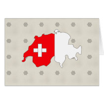 Switzerland Flag Map full size Greeting Card