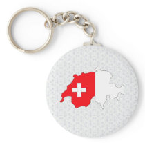 Switzerland Flag Map full size Key Chain