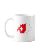 Switzerland Flag Map full size Coffee Mugs