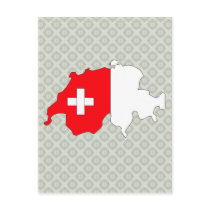 Switzerland Flag Map full size Postcards