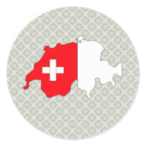 Switzerland Flag Map full size Round Stickers