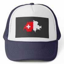 Switzerland flag map trucker hat
