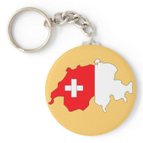 Switzerland flag map keychain