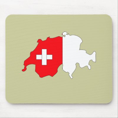 Switzerland flag map mouse pad