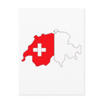 Switzerland flag map post card