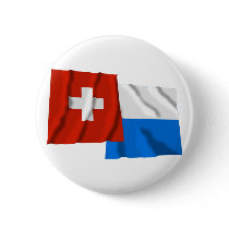 Switzerland & Lucerne Waving Flags buttons by Vexillophile Switzerland & Lucerne Waving Flags buttons