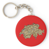 Switzerland Map Keychain