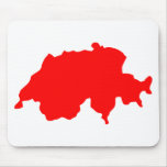 Switzerland Map Mouse Pads