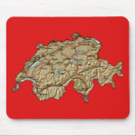 Switzerland Map Mousepad