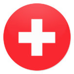 Switzerland quality Flag Circle stickers