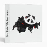 Switzerland Trendy Peace Sign with Swiss map 3 Ring Binders