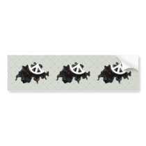 Switzerland Trendy Peace Sign with Swiss map Bumper Stickers