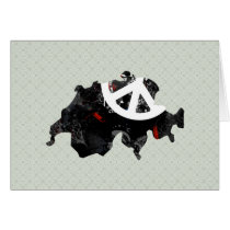 Switzerland Trendy Peace Sign with Swiss map Greeting Card