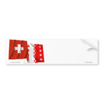 Switzerland & Valais Waving Flags Bumper Stickers